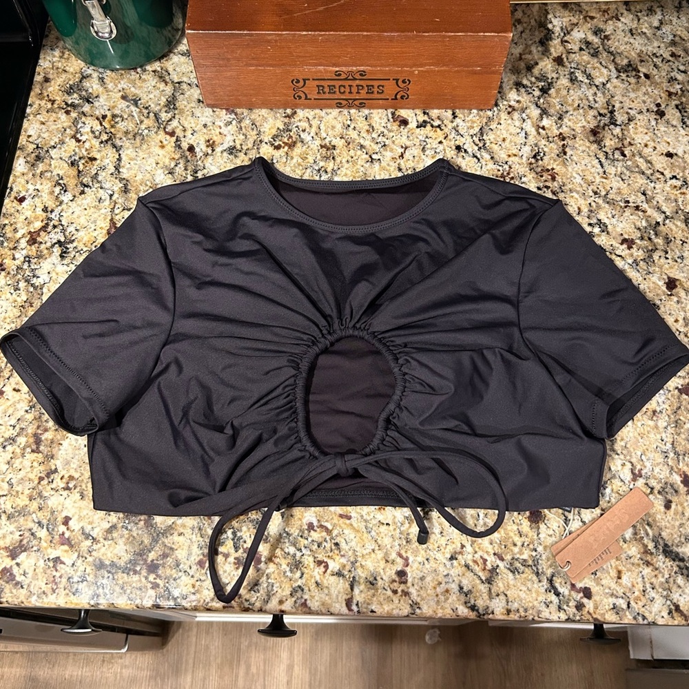 SKIMS Black Swim Top